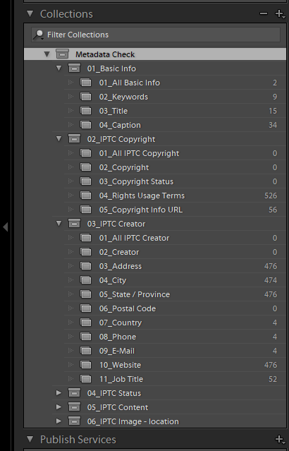Metadata 1 - Lightroom plug-in Metadata check - LightroomStatistis