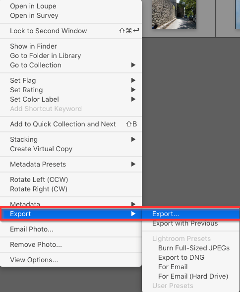 Lightroom Transparency plug-in export