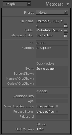 Metadata Panels People tagset