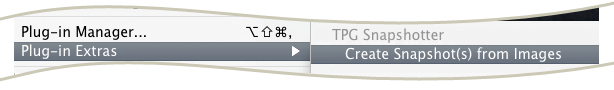 Snapshotter Plug-In Extras menu item